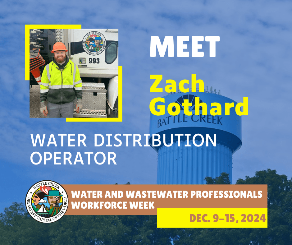 Water and Wastewater Professionals Workforce Week Employee Spotlight on Zach Gothard, with photo