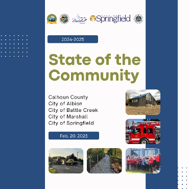 A graphic, in English, with the event details for the 2024-2025 State of the Community.
