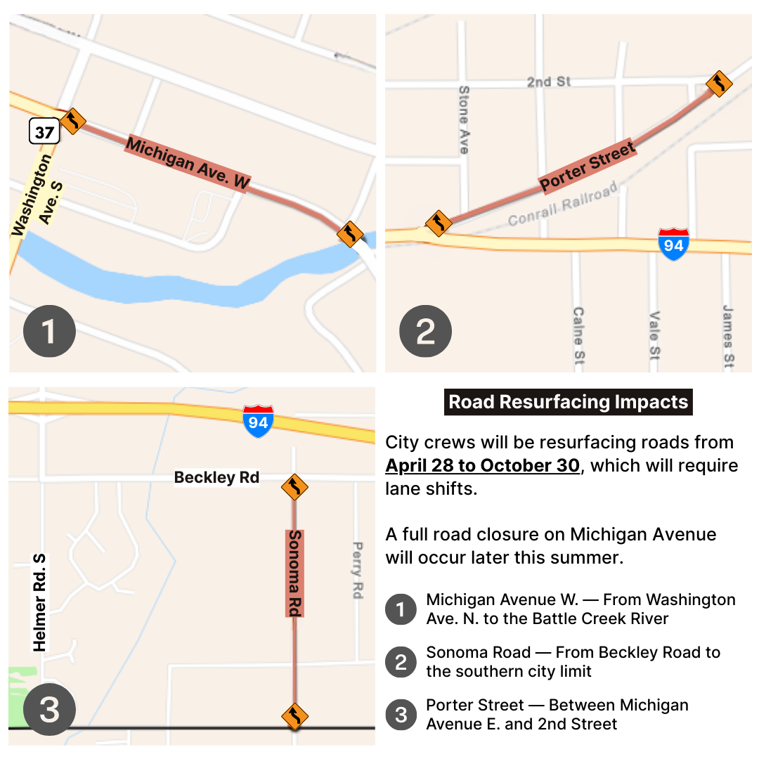 Annual Road Resurfacing Map 2025