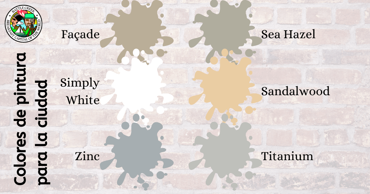 Paint splotches of six different colors, with title in Spanish.