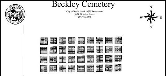 Beckley Cemetery Plot Map Image - opens in new window