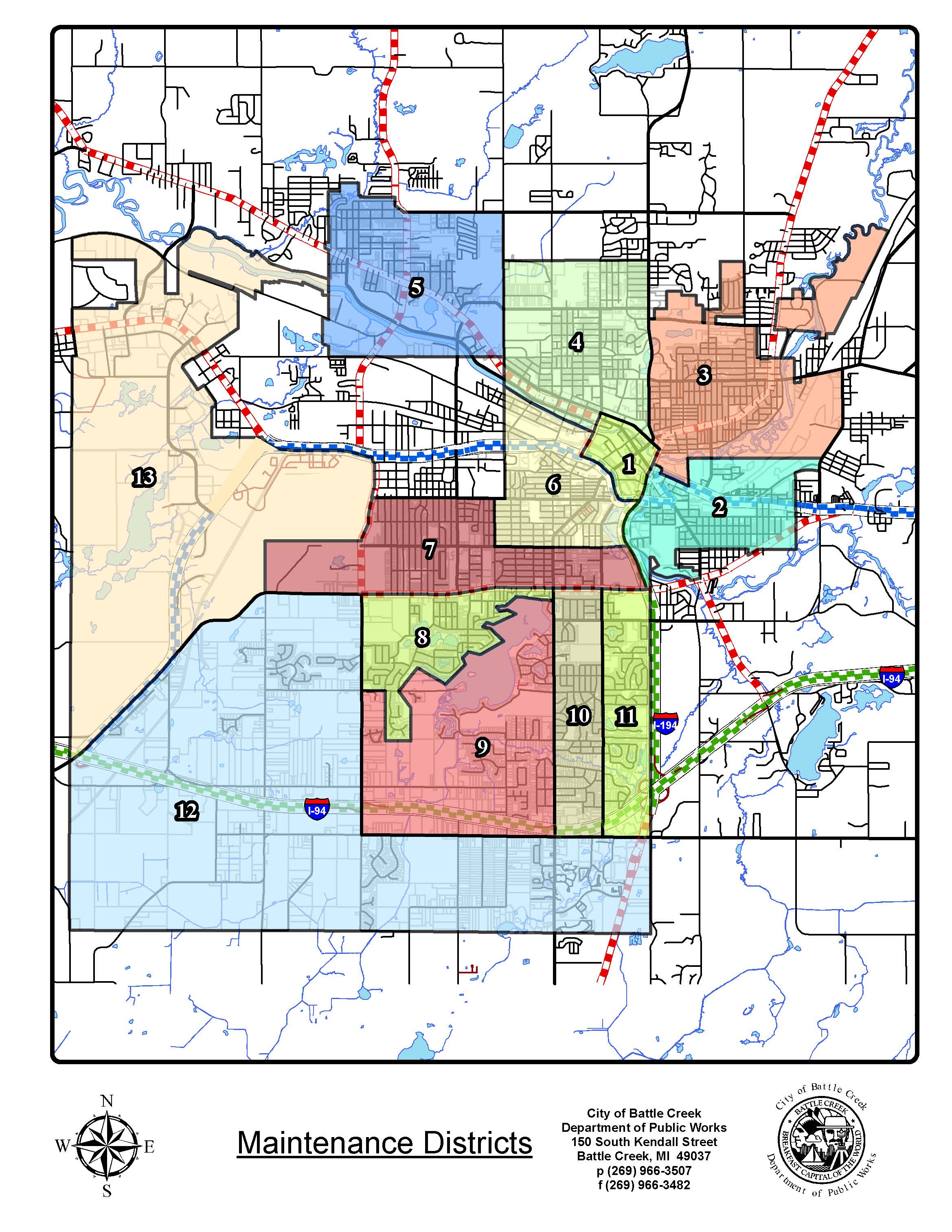 overall city maintenance section map